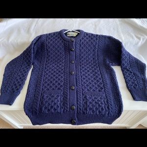 NEW Navy Irish Wool Knit Sweater XXL
